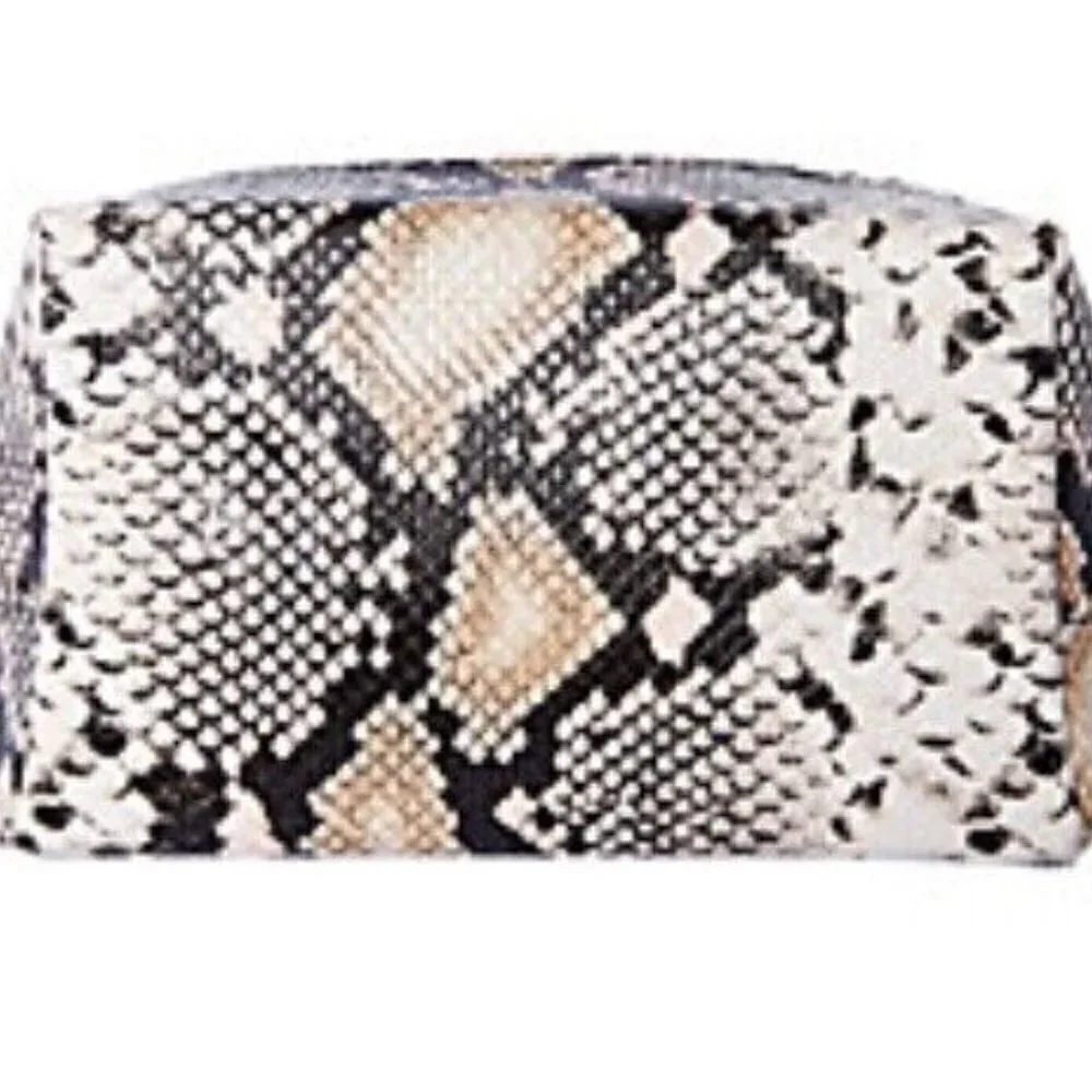 tarte Cosmetics Vegan Zippered Snakeskin Makeup Bag - BRAND NEW